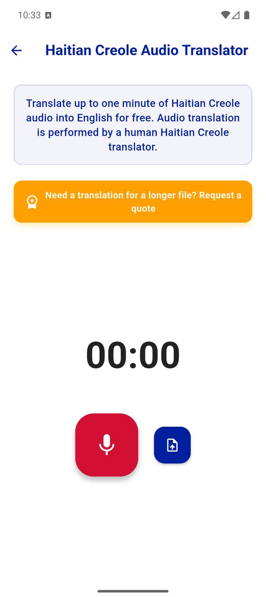 Aperçu de Haitian Translator, traduction audio