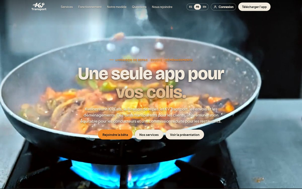 Site kveloz.com sur un ordinateur portable